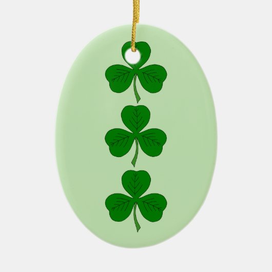 Shamrock Trio Keramisch Ornament (Voorkant)