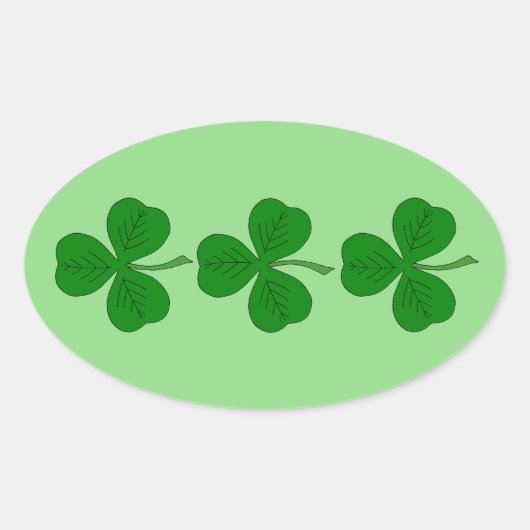 Shamrock Trio Ovale Sticker (Voorkant)