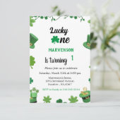 Shamrock-uitnodiging ter gelegenheid van de verjaa (Staand voorkant)