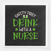 Shamrock veiligheid eerste Drink met een verpleegs Servet (Voorkant)