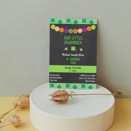 Shamrock verjaardagsuitnodiging kaart