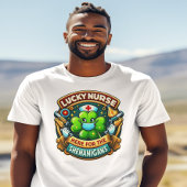 Shamrock versierd Lucky Nurse shenanigan T-shirt