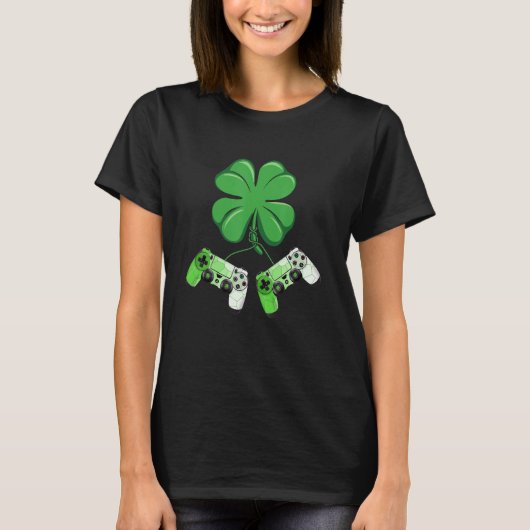 Shamrock Video Game Lover St Patricks Day Gaming K T-shirt (Voorkant)