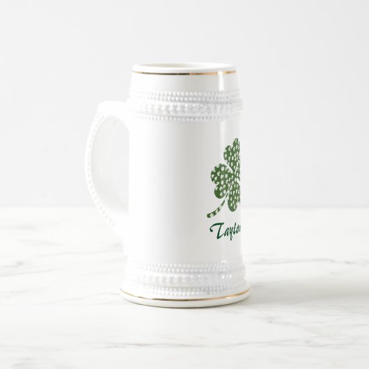 Shamrock vier blad klaver bierpul (Voorkant links)