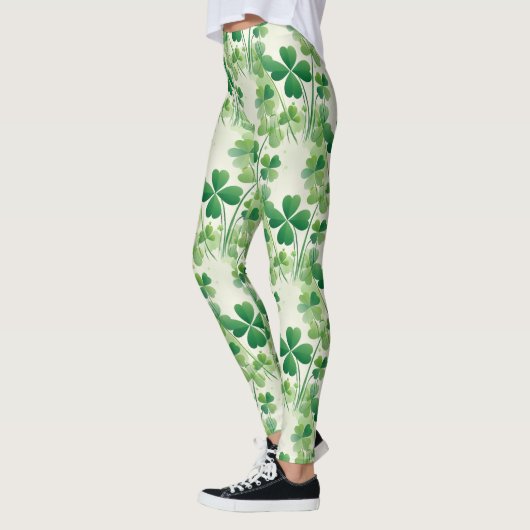Shamrock Vierbladig Klaver St Patrick's Day Leggings (Links)