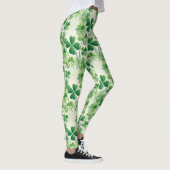 Shamrock Vierbladig Klaver St Patrick's Day Leggings (Rechts)