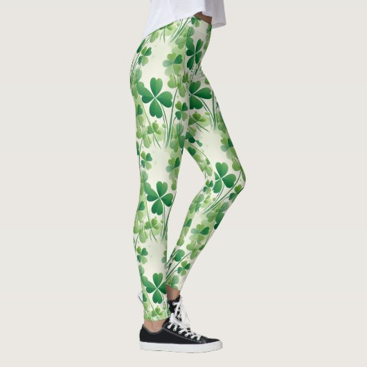 Shamrock Vierbladig Klaver St Patrick's Day Leggings (Rechts)