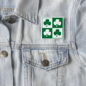 Shamrock Vierkante Button 5,1 Cm (In situ)