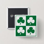 Shamrock Vierkante Button 5,1 Cm (Voorkant /achterkant)