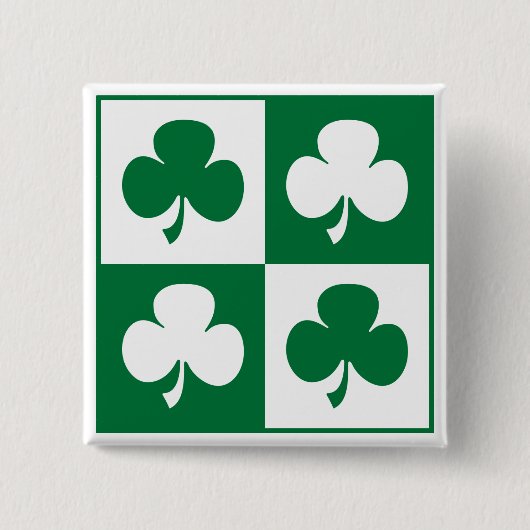 Shamrock Vierkante Button 5,1 Cm (Voorkant)