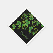Shamrock Vines Green en Black Napkins Servet (Hoek)