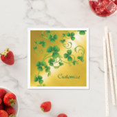 Shamrock Vines Green en Gold Napkins Servetten (Insitu)