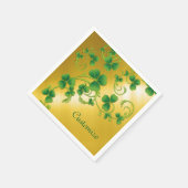 Shamrock Vines Green en Gold Napkins Servetten (Hoek)