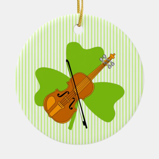 Shamrock viool keramisch ornament (Voorkant)