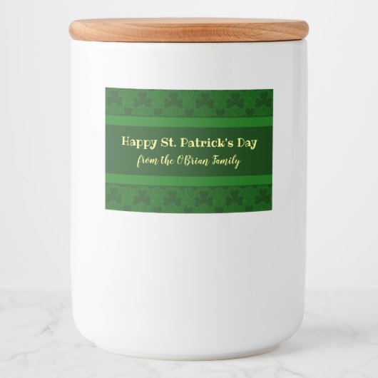 Shamrock Voedselcontainer Etiket (Voorkant)