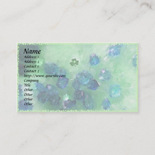 Shamrock voelt geluk! Sjabloon Visitekaartje (Voorkant)