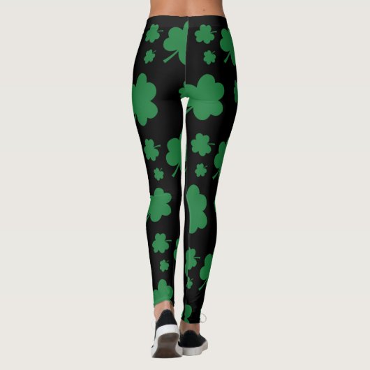 Shamrock vrouwen Lucky Clover Leggings in het zwar (Achterkant)