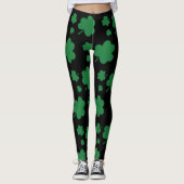 Shamrock vrouwen Lucky Clover Leggings in het zwar (Voorkant)
