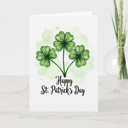 Shamrock Watercolor Card Kaart (Voorkant)