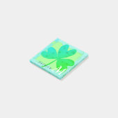 Shamrock Waterverf Green Turquoise Monogram 3x3 Post-it® Notes (Schuin)