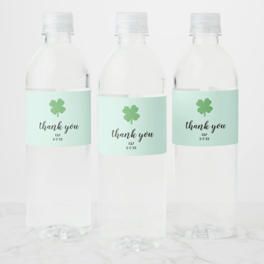 Shamrock Wedding Custom Favors Waterfles Etiket (Flessen)