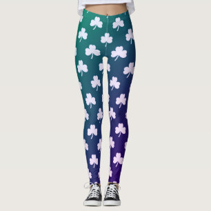 Shamrock White Blue Green Ombre Leggings