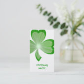 Shamrock White Large visitekaartje (Staand voorkant)