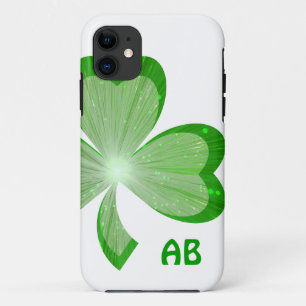 Shamrock White Side monogram iPhone 5 hoesje