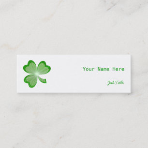 Shamrock White side skinny green back Mini Visitekaartje