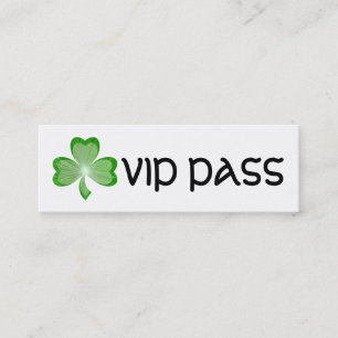 Shamrock White 'VIP PASS'-visitekaartje Mini Visitekaartje