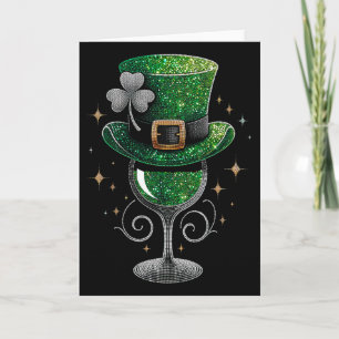 Shamrock wijn glas Drinken St. Patricks Dag Iers Kaart