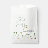 Shamrock Wildflower bruiloft kalligrafie dank u Bedankzakje (Voorkant)