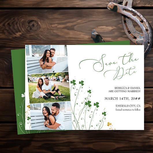Shamrock Wildflower Elegant Wedding 3 Foto Save The Date