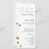 Shamrock Wildflower Elegant Wedding Program Kaart (Voorkant)