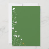 Shamrock Wildflower Green Gold Wedding Reception Kaart (Achterkant)