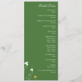 Shamrock Wildflower Groen en Goud Elegant Bruiloft Programmakaart (Achterkant)