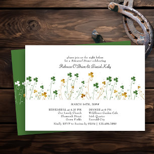 Shamrock Wildflower Trouwrepetitie Diner Kaart