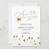 Shamrock Wildflower Weddenfoto Save The Date (Voorkant)