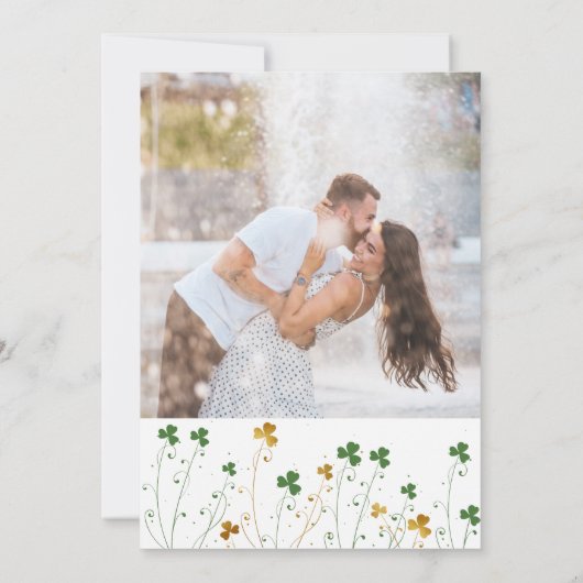 Shamrock Wildflower Weddenfoto Save The Date (Achterkant)