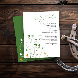 Shamrock Wildflower Wedding Details Informatiekaartje