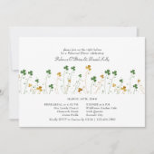 Shamrock Wildflower Wedding Rehearsal Dinner Kaart (Voorkant)