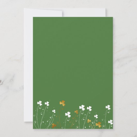 Shamrock Wildflower Wedding Rehearsal Dinner Kaart (Achterkant)