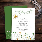 Shamrock Wildflower Wedding Rehearsal Dinner Kaart