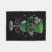 Shamrock Wine Gles Drink St Patricks Day Irish Fleece Deken (Voorkant (Horizontaal))