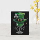 Shamrock Wine Gles Drink St Patricks Day Irish Kaart (Gele Bloem)