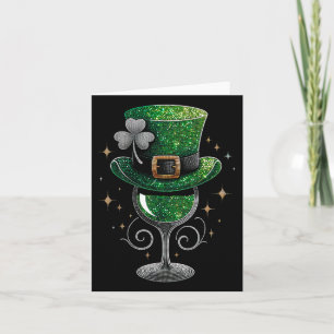 Shamrock Wine Gles Drink St Patricks Day Irish Kaart
