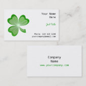 Shamrock Wit visitekaartje kant (Voorkant / Achterkant)
