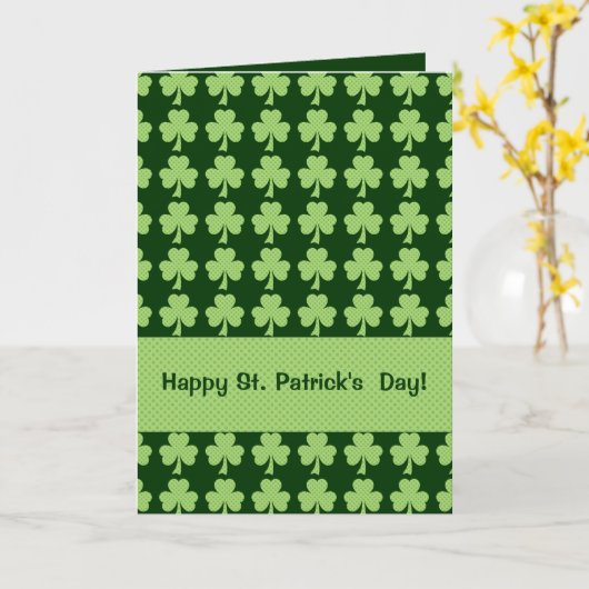 Shamrock with Polka dots St. Patrick's Day Kaart (Gele Bloem)