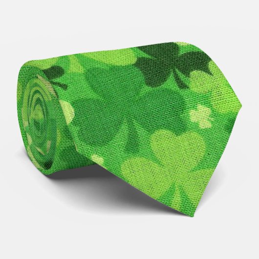 Shamrock "Woven Cloth" St. Patrick's Day Stropdas (Opgerold)