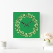 Shamrock Wreath Vierkante Klok (Huis)